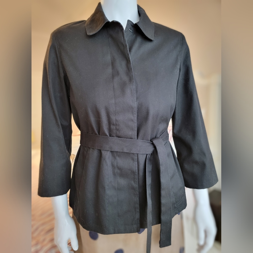 Façonnable Women's Navy Short Trench Coat, Size Large